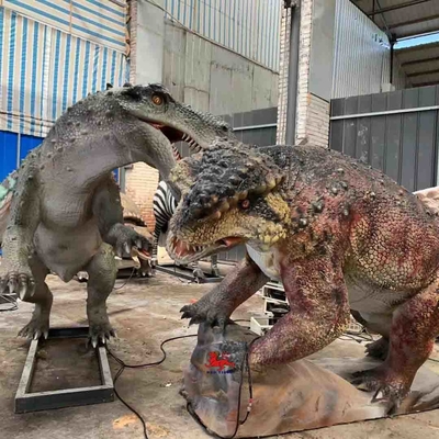 Taman Bertema Dinosaurus Animatronik Realistis Scutosaurus VS Gorgonops Dengan Kustomisasi Gerakan Dan Suara