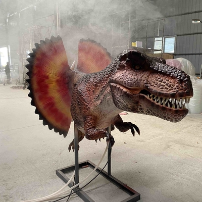Animatronik Dinosaurus Dilophosaurus Kepala Dengan Efek Merokok