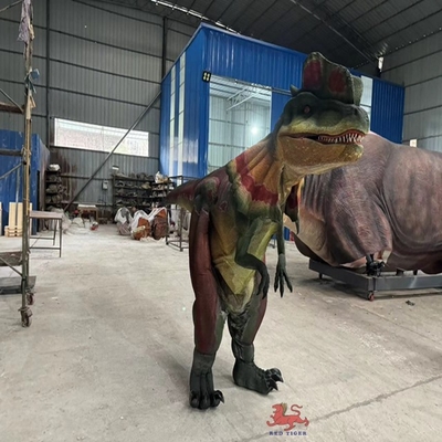 Kostum Dilophosaurus Dengan Mahkota Bergerak Animatronik Dinosaurus Partai Perlengkapan