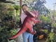 Red Baby Customization Dino Hand Puppet Untuk Taman Hiburan