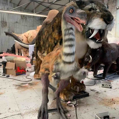 Model Limusaurus Taman Hiburan Dinosaurus Animatronik Realistis Manusia Hidup