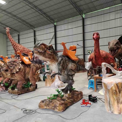 Animatronic T Rex Dinosaur Ride Sunproof Dinosaurus Buatan Tahan Air