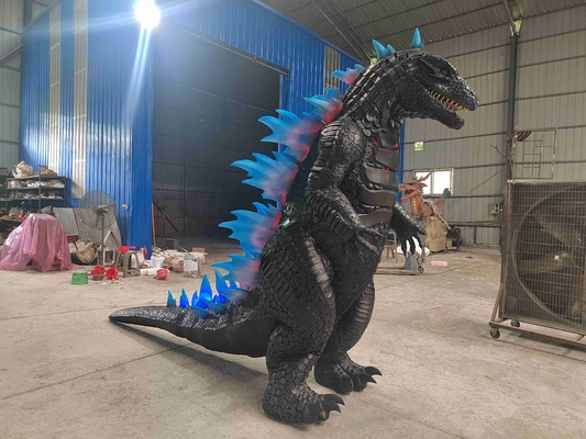 Adventure Park Karnaval Parade menarik Animatronic Realistis Godzilla Kostum
