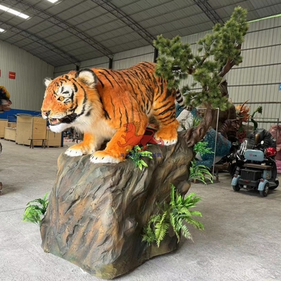 Taman Tema Realistis Animatronik Life Size Tiger Disesuaikan