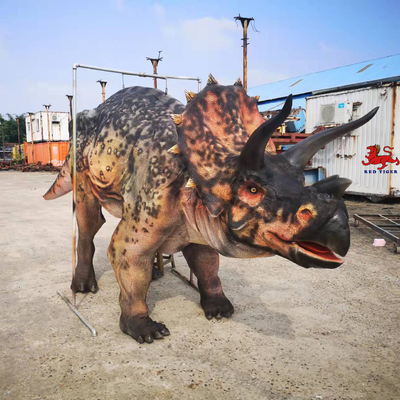 Harga yang bagus Kostum Dinosaurus Triceratops Dewasa Realistis Kustom Untuk Dua Penampil on line