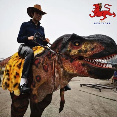 Harga yang bagus Taman Tema Stikel Realistis Kostum Dinosaurus Bersepeda Interaktivitas Tinggi Dengan Gerak / Suara on line