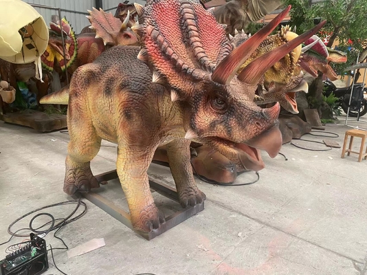 Harga yang bagus Sistem Kontrol Inframerah Model Dinosaurus Animatronik Triceratops Listrik on line