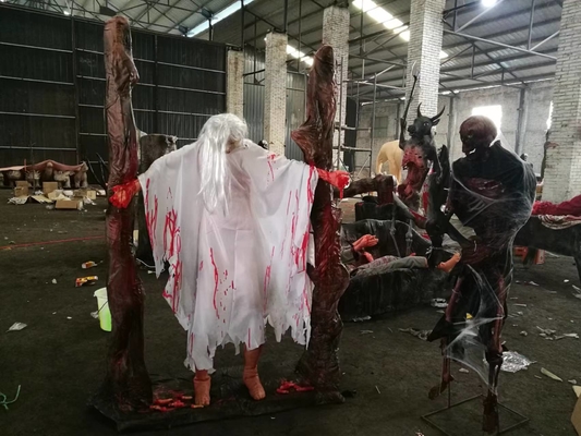 Harga yang bagus Taman hiburan profesional rumah berhantu alat peraga Horror Halloween dekorasi on line