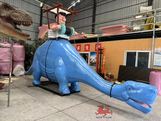 Good price Fiberglass Karikatur Dinosaurus Animatronik Menunggang Dinosaurus on line