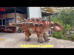 Performa yang disesuaikan Realistis Animatronik Ankylosaurus Dinosaurus Double Costume